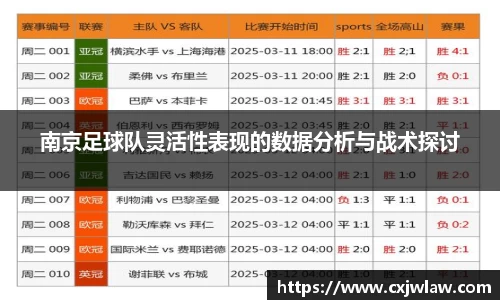 南京足球队灵活性表现的数据分析与战术探讨